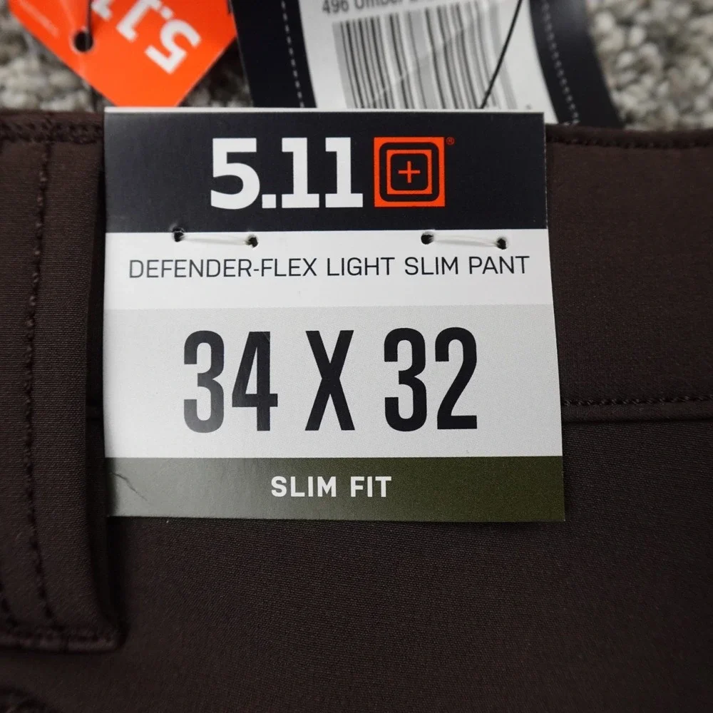 NEW 5.11 Tactical Pants Mens 34X32 Brown Defender Flex Slim Work Outdoor Stretch